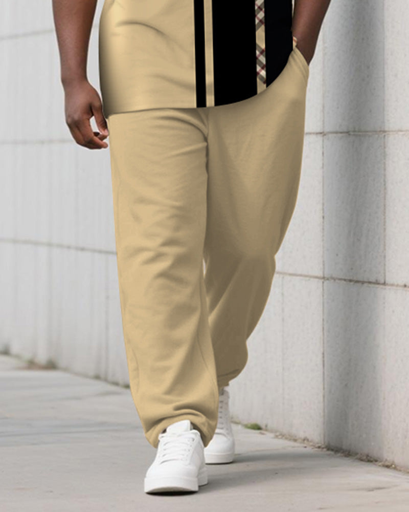 Big & Tall Striped Vest Pants Set for big men view 3