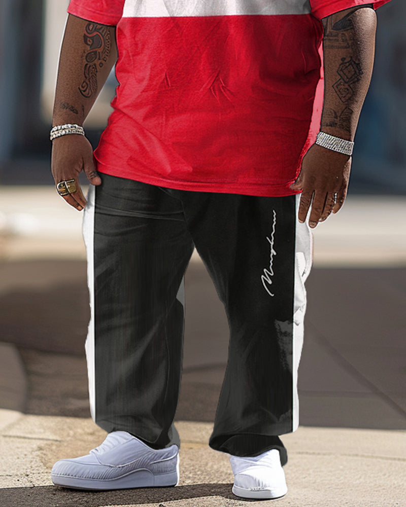 Big & Tall Colorblock Graphic Two-piece Set for big men view 3