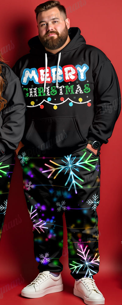 Big & Tall Graphic Hoodie Sweatpants Set for big men view 2