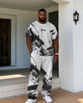 Big & Tall Graphic Streetwear T-Shirt Pants Set for big men view 1