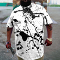 Big & Tall White Graphic Splash Ink T-Shirt for big men