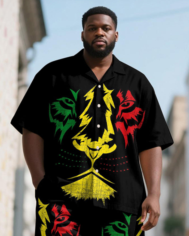 Big & Tall Juneteenth Graphic T-Shirt Shorts Set for big men view 2