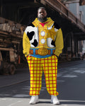 Big & Tall Western Graphic Hoodie Sweatpants Set for big men view 1