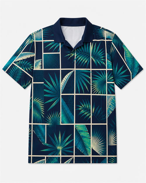 Big & Tall Graphic Polo Shorts Set for big men view 2