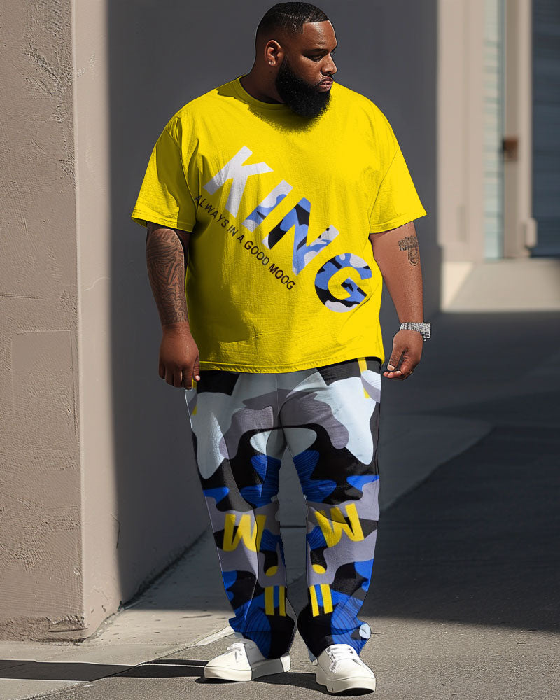 Big & Tall Graphic Camouflage Two-piece Set for big men view 1