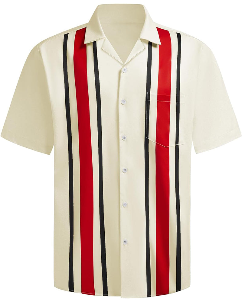 Big & Tall Hawaiian Striped Short Sleeve Shirt for big men view 9