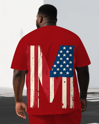 Big & Tall Graphic T-Shirt Shorts Set for big men view 2
