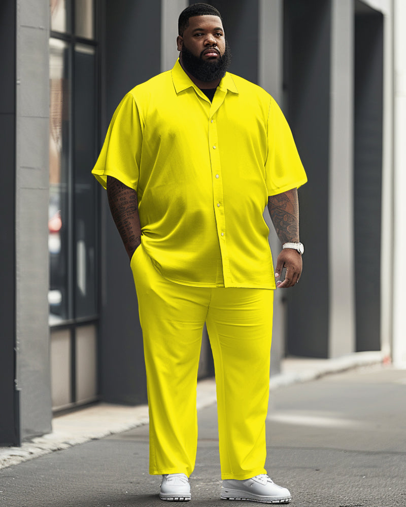 Big & Tall Solid Color T-Shirt Pants Set for big men view 7