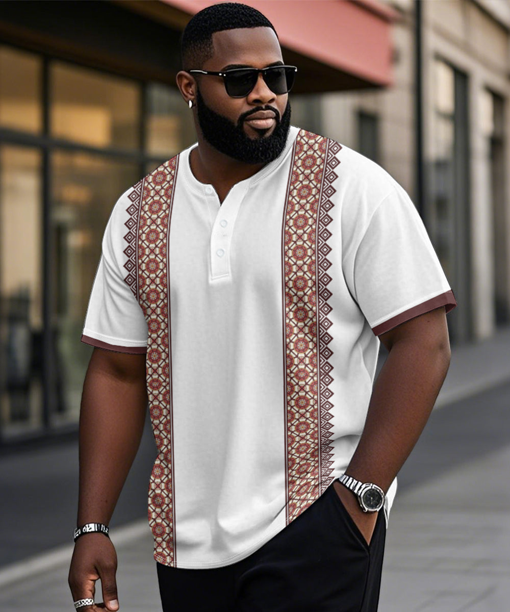 Big & Tall Red Hawaiian Streetwear T-Shirt for big men view 6