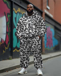 Big & Tall White Graphic Hoodie for big men view 1