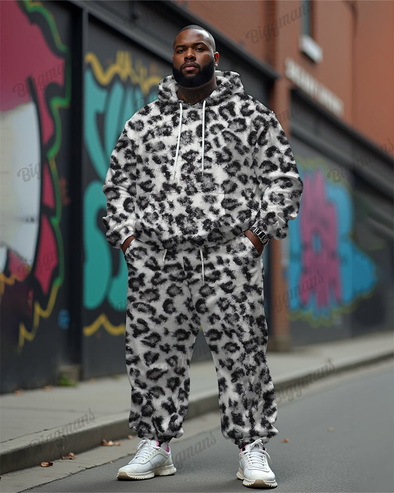 Big & Tall White Graphic Hoodie for big men view 1
