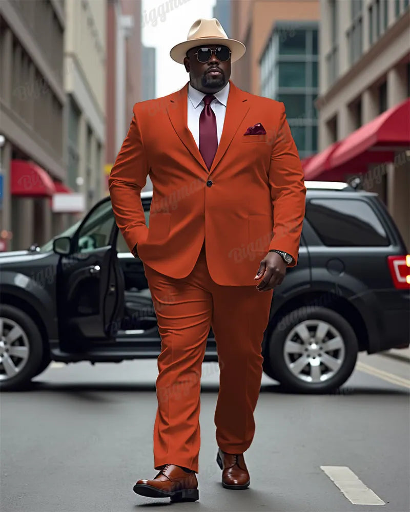 Big & Tall Solid Color Two-piece Set for big men view 21