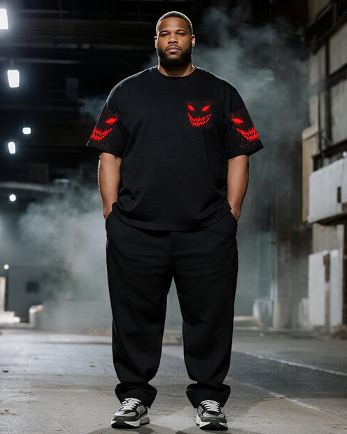 Big & Tall Skull T-Shirt Pants Set for big men view 2