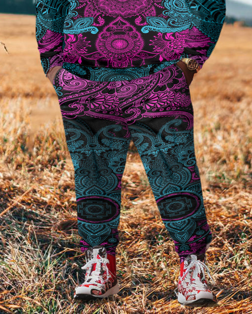 Big & Tall Streetwear Hoodie Sweatpants Set for big men view 3