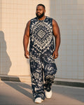 Big & Tall Streetwear Vest Pants Set for big men view 1