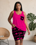 Big & Tall Red Graphic Two-piece Set for big men view 2
