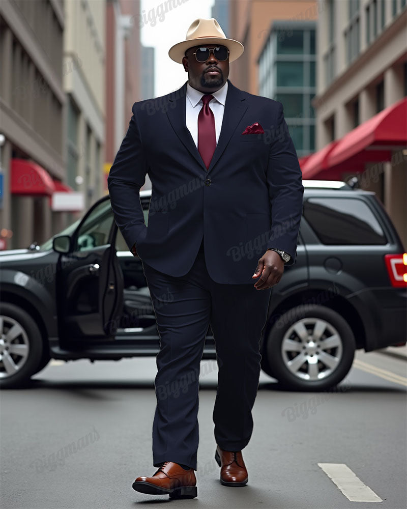 Big & Tall Solid Color Two-piece Set for big men view 3