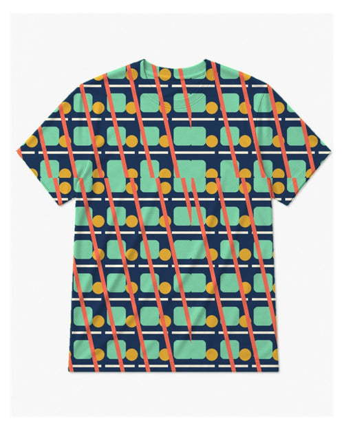 Big & Tall Retro Block Digital Print T-Shirt and Shorts Set T-Shirt