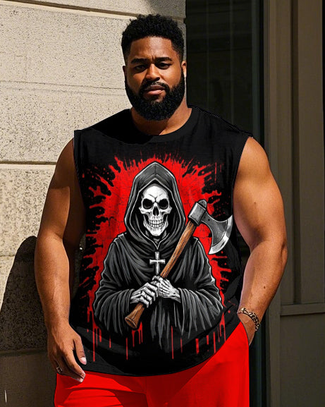Big & Tall Streetwear Vest Pants Set for big men view 2