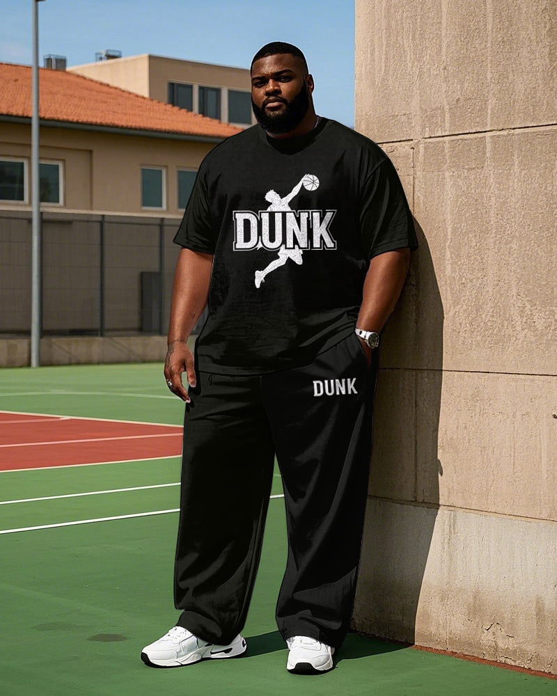 Big & Tall Graphic Athletic T-Shirt Pants Set for big men view 1