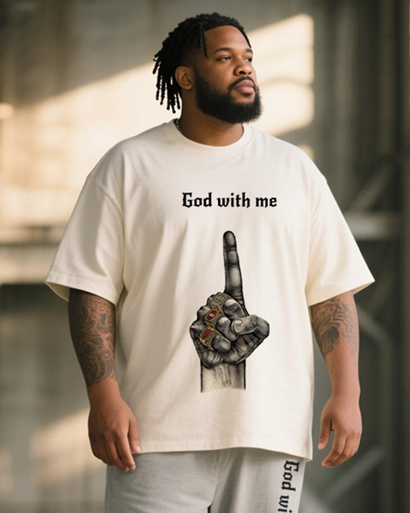 Big & Tall Graffiti T-Shirt Pants Set for big men view 2