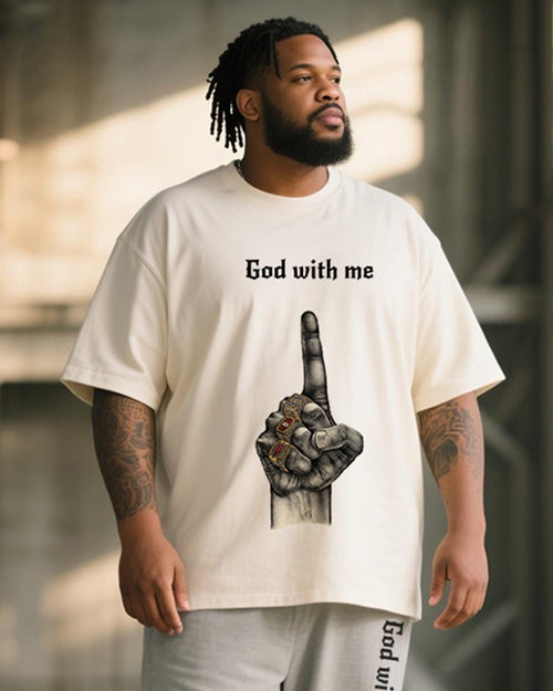 Big & Tall Graffiti T-Shirt Pants Set for big men view 2