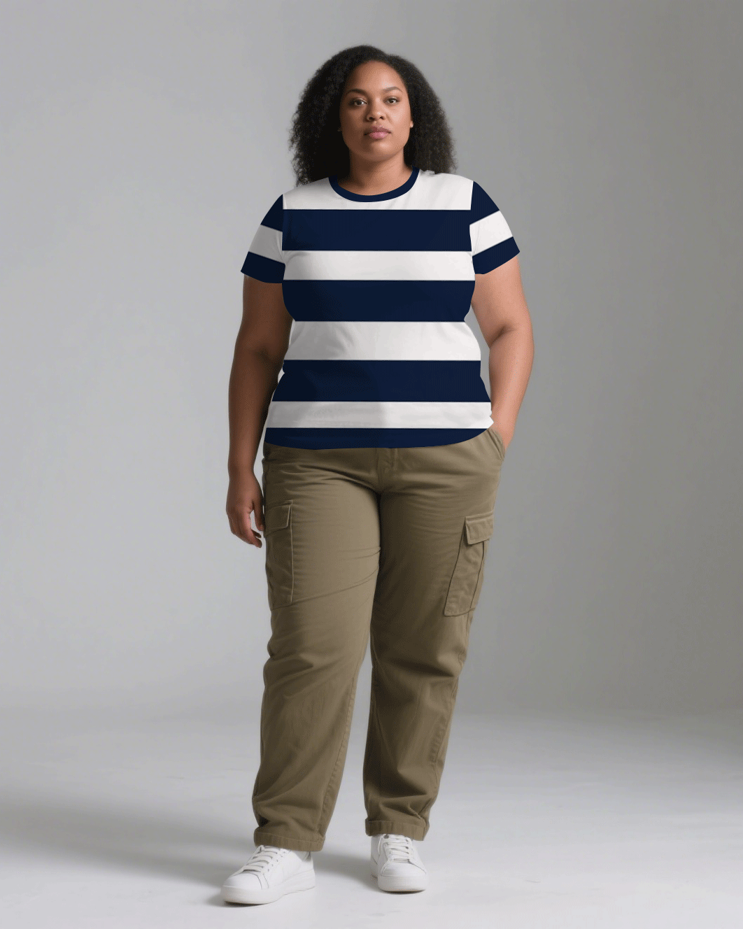 Big & Tall Blue Striped T-Shirt Pants Set for big men view 3