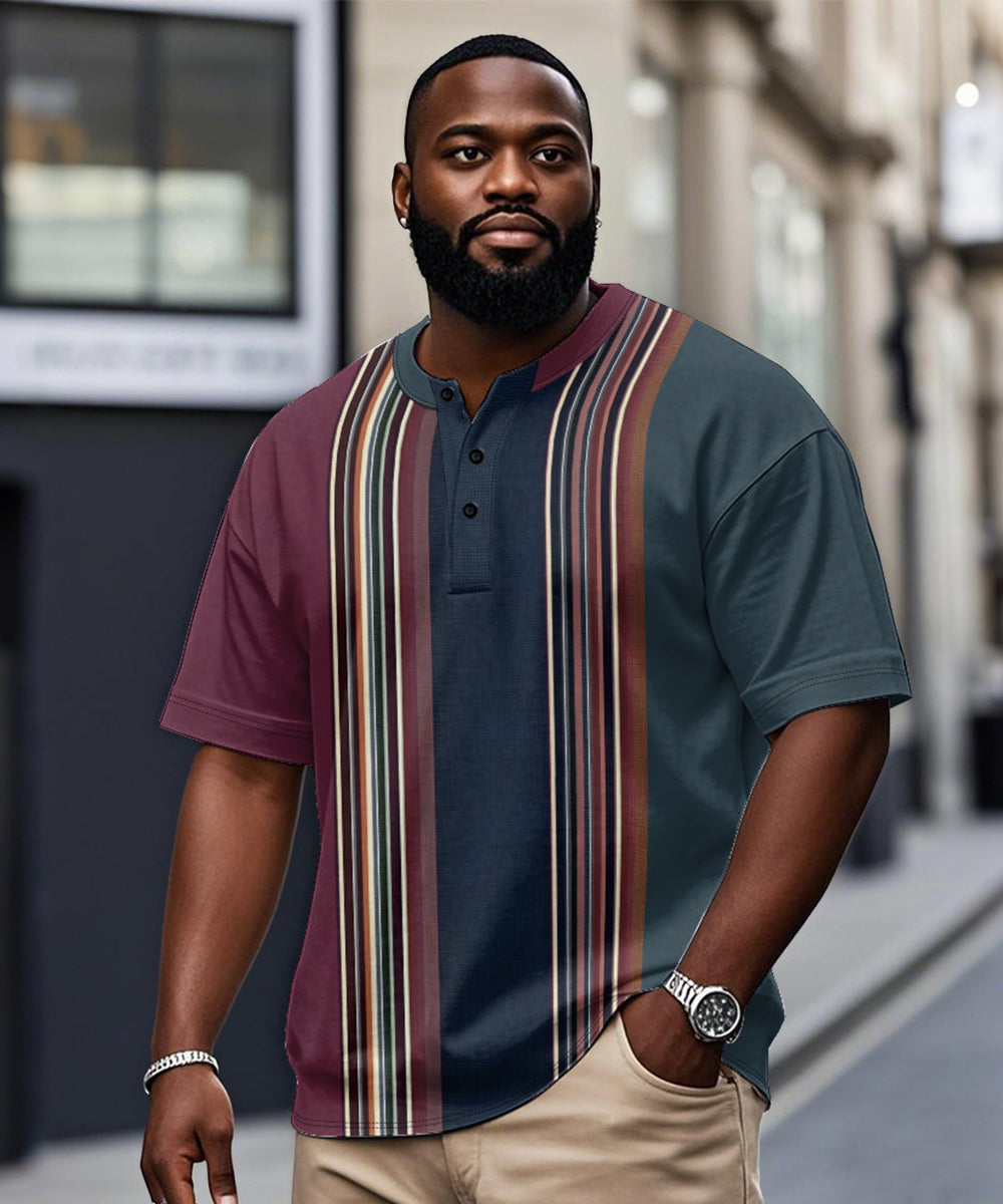 Big & Tall Blue Striped Graphic T-Shirt for big men view 1