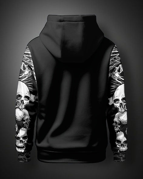 Big & Tall Skull Hoodie Sweatpants Set for big men view 4