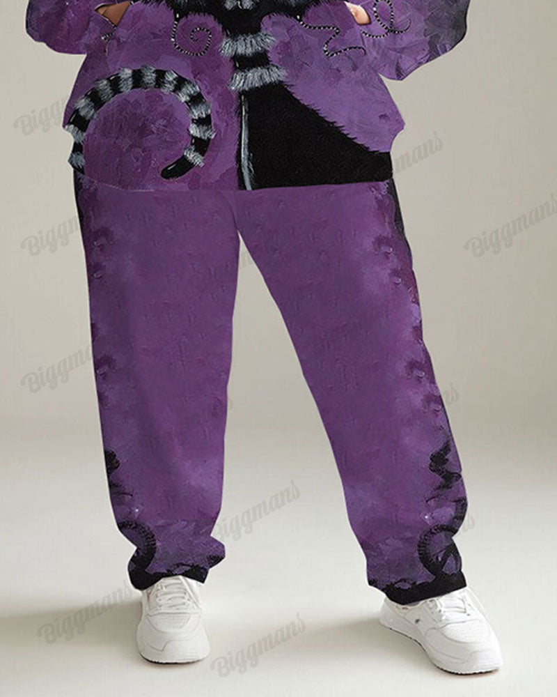 Big & Tall Graphic Hoodie Sweatpants Set for big men view 3