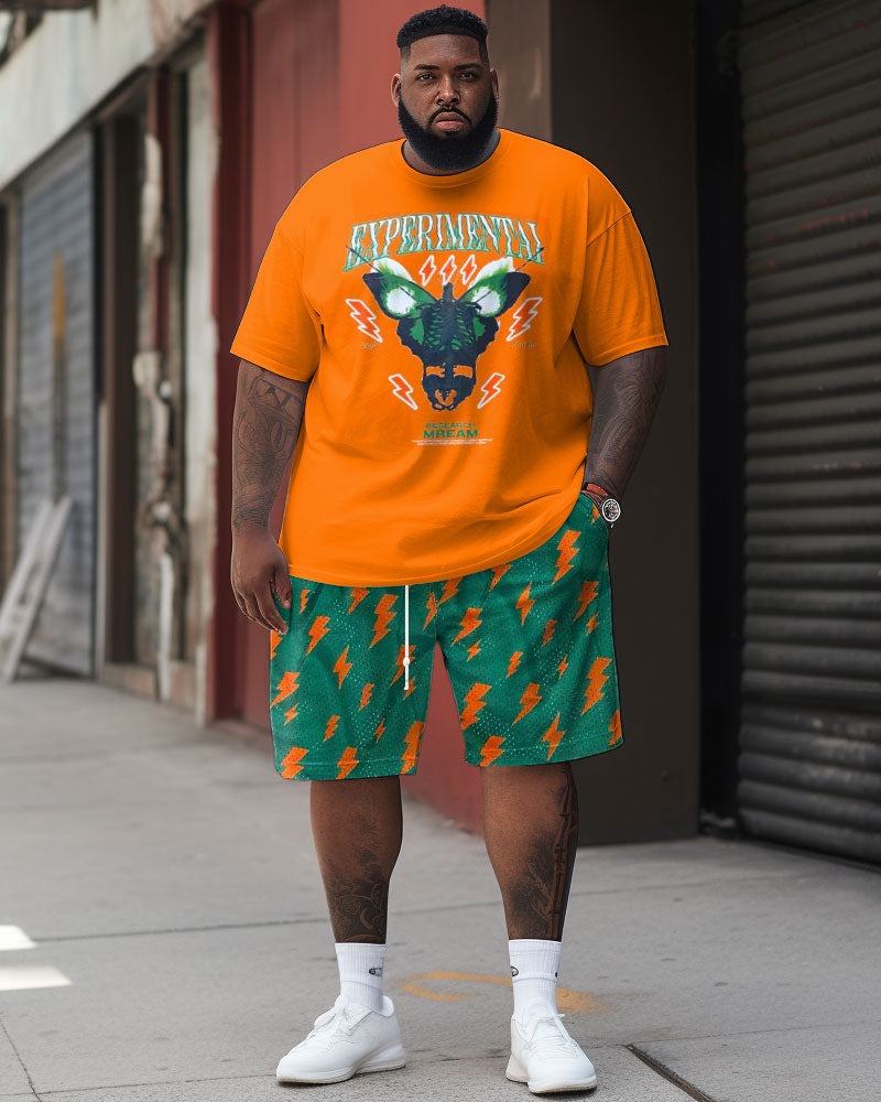 Big & Tall Graphic T-Shirt Shorts Set for big men view 1