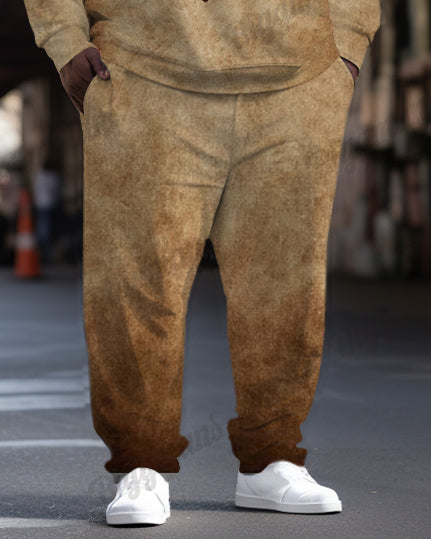 Big & Tall Western Streetwear Hoodie Sweatpants Set for big men view 3