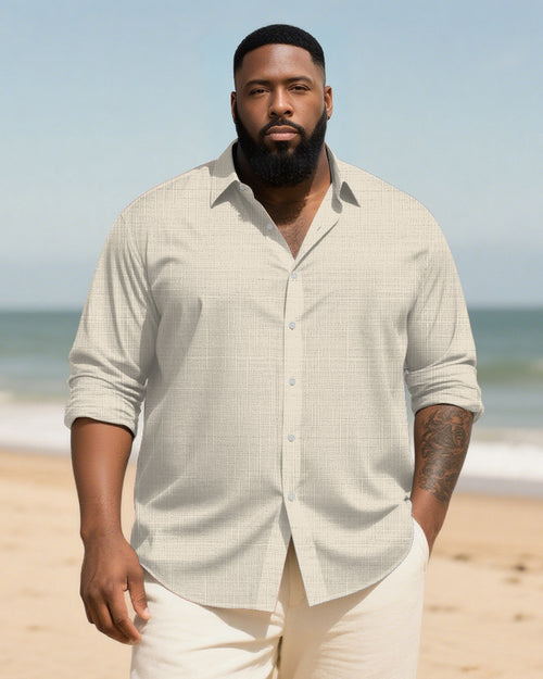 Big & Tall Patchwork Long Sleeve Shirt for big men view 1