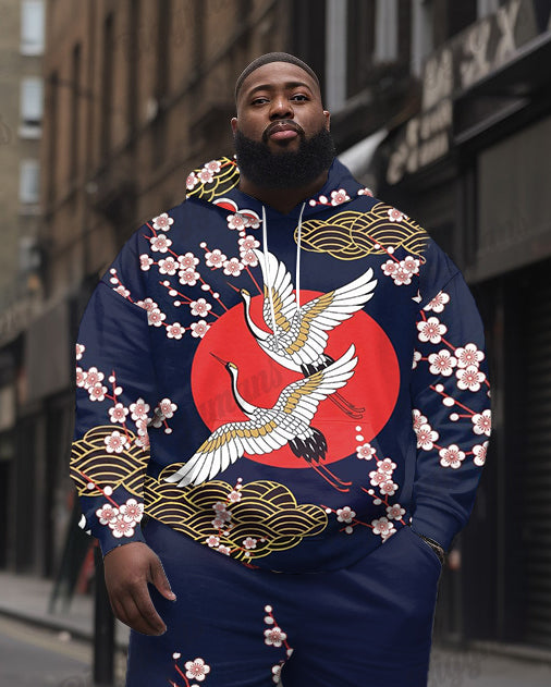 Big & Tall Streetwear Hoodie Sweatpants Set for big men view 2