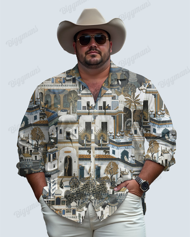 Big & Tall Streetwear Long Sleeve Shirt for big men view 1