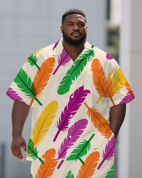Big & Tall Graffiti Streetwear T-Shirt Pants Set for big men view 2