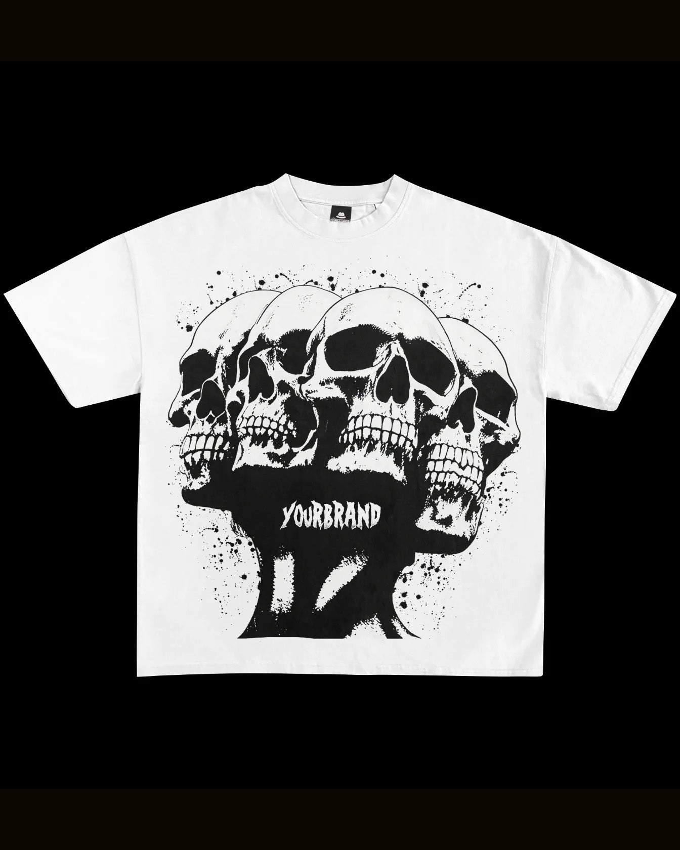 Big & Tall Streetwear Skull T-Shirt Pants Set for big men view 4