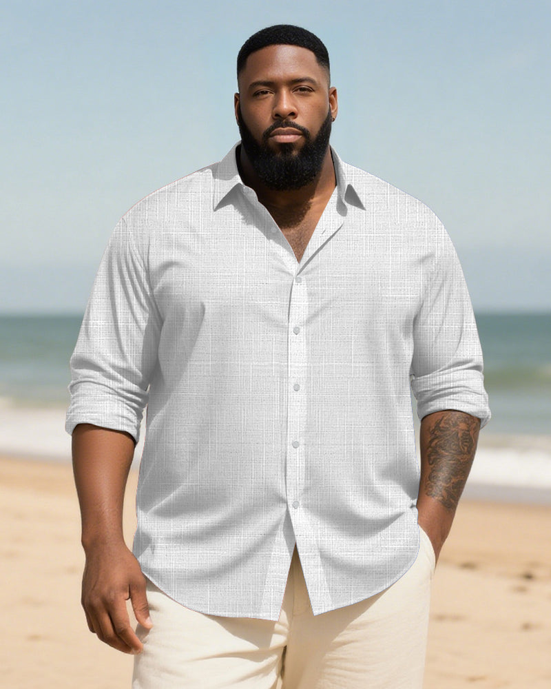 Big & Tall Patchwork Long Sleeve Shirt for big men view 3