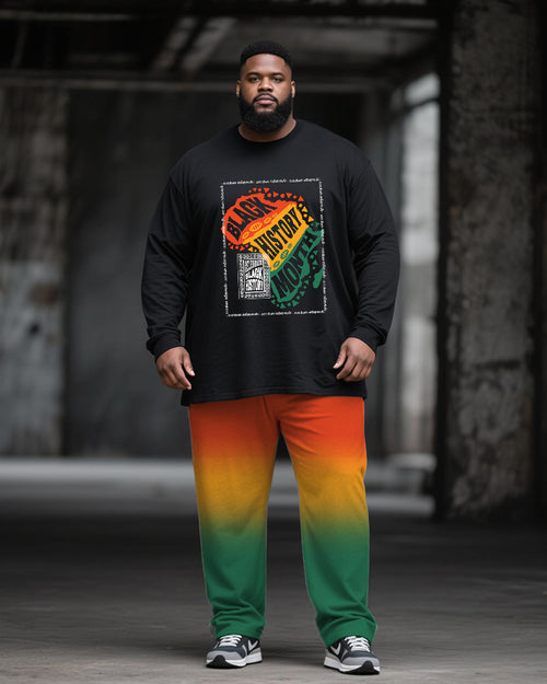 Big & Tall Juneteenth Gradient T-Shirt Pants Set for big men view 1