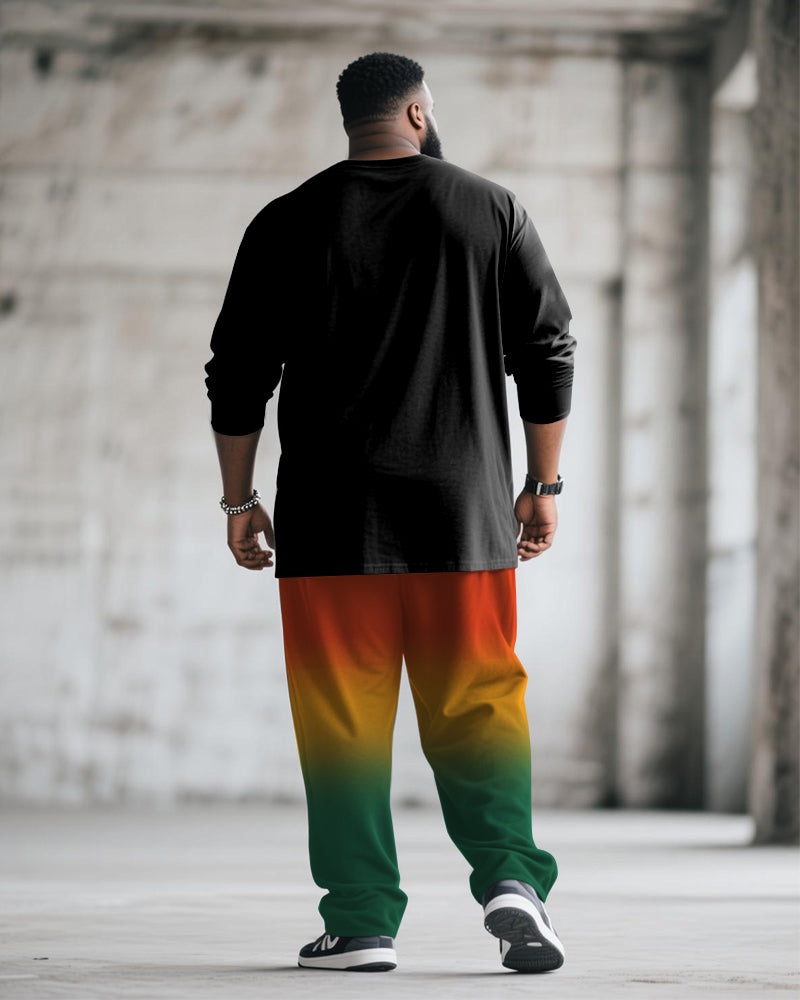 Big & Tall Juneteenth Gradient T-Shirt Pants Set for big men view 4