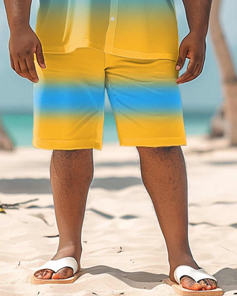 Big & Tall Hawaiian Gradient Graphic Jeans for big men view 3
