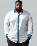 Big & Tall Geometric Patchwork Long Sleeve Shirt for big men view 1