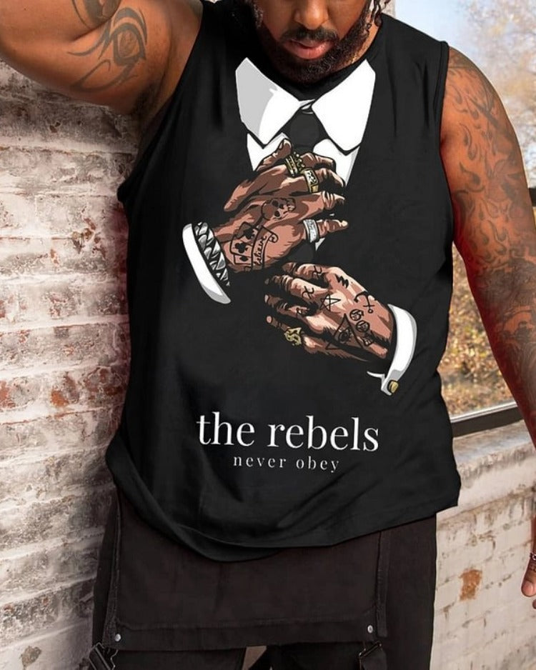 Big & Tall Graphic Tank Top for big men view 1