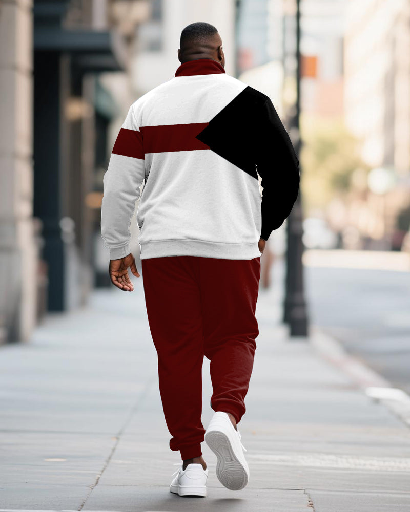 Big & Tall Colorblock Graphic Two-piece Set for big men view 5