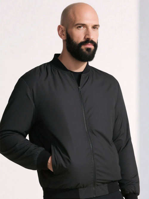 Big & Tall Black Solid Color Men's Clothing for big men view 2