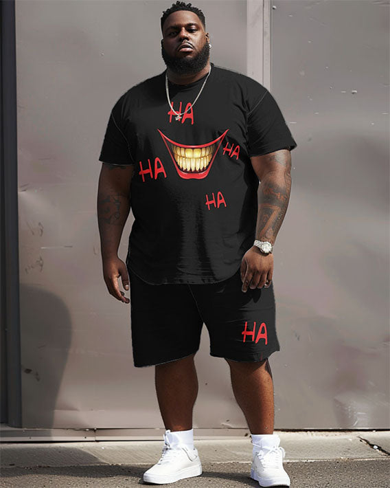 Big & Tall Streetwear T-Shirt Shorts Set for big men view 1
