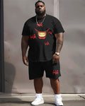 Big & Tall Streetwear T-Shirt Shorts Set for big men view 1