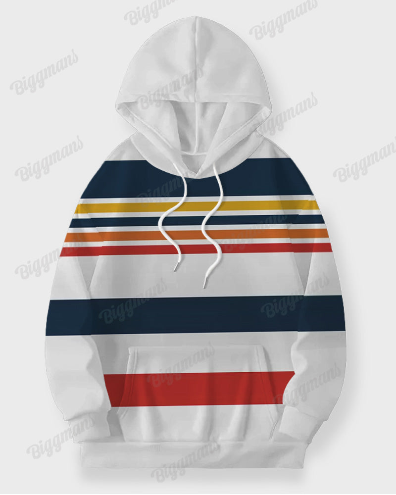 Big & Tall Striped Graphic Hoodie Sweatpants Set for big men view 5