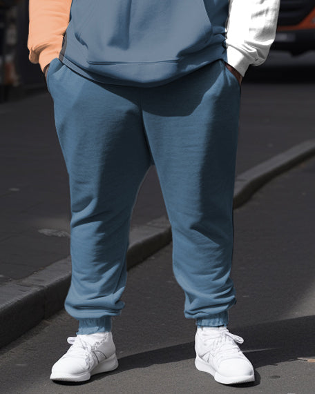 Big & Tall Colorblock Graffiti Hoodie Sweatpants Set for big men view 3