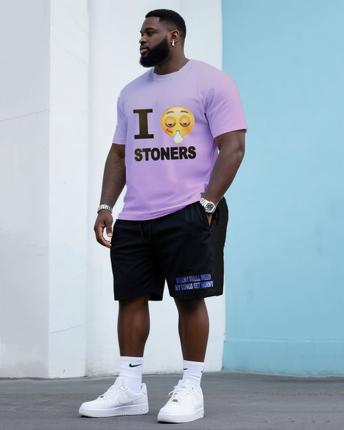 Big & Tall Streetwear T-Shirt Shorts Set for big men view 1